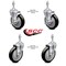 Service Caster 5 Inch Blue Polyurethane Wheel Swivel 10mm Threaded Stem Caster Brake, 2PK SCC-TS20S514-PPUB-BLUE-TLB-M1015-2S2 - alternate 5